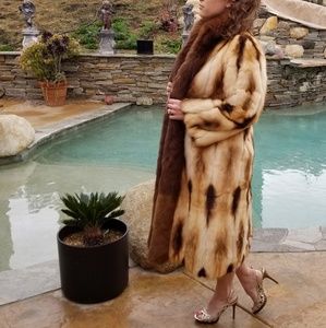 Beautiful Natural Mink Fox Fur Warm Winter Coat